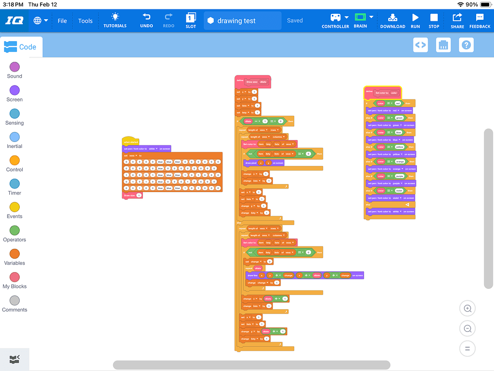 VEXcode IQ Drawing on screen program - VEX IQ General Discussion - VEX ...