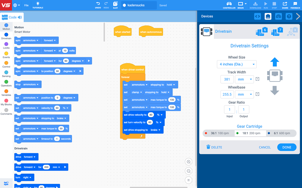 Robot is only moving forward - Programming Support - VEX Forum