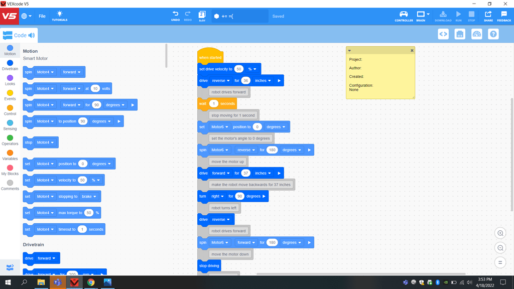Robot with arm - Programming Support - VEX Forum