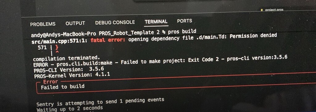 PROS build and upload permission denied - Programming Support - VEX Forum