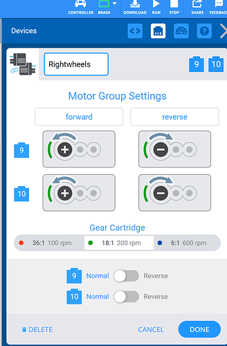Rightwheels in device