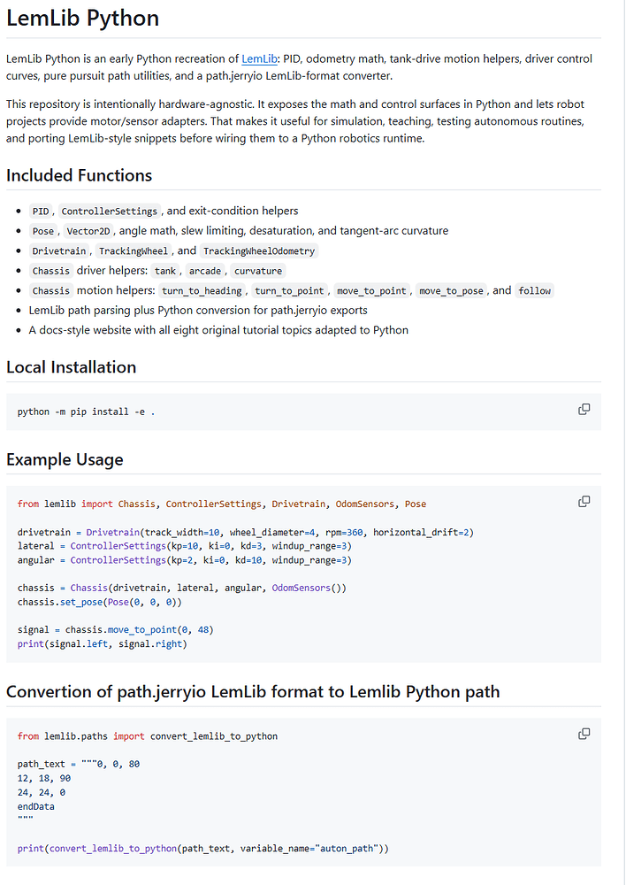 LemLib Python for Full Movement Control - PID, Swing, Pose, Curvature ...
