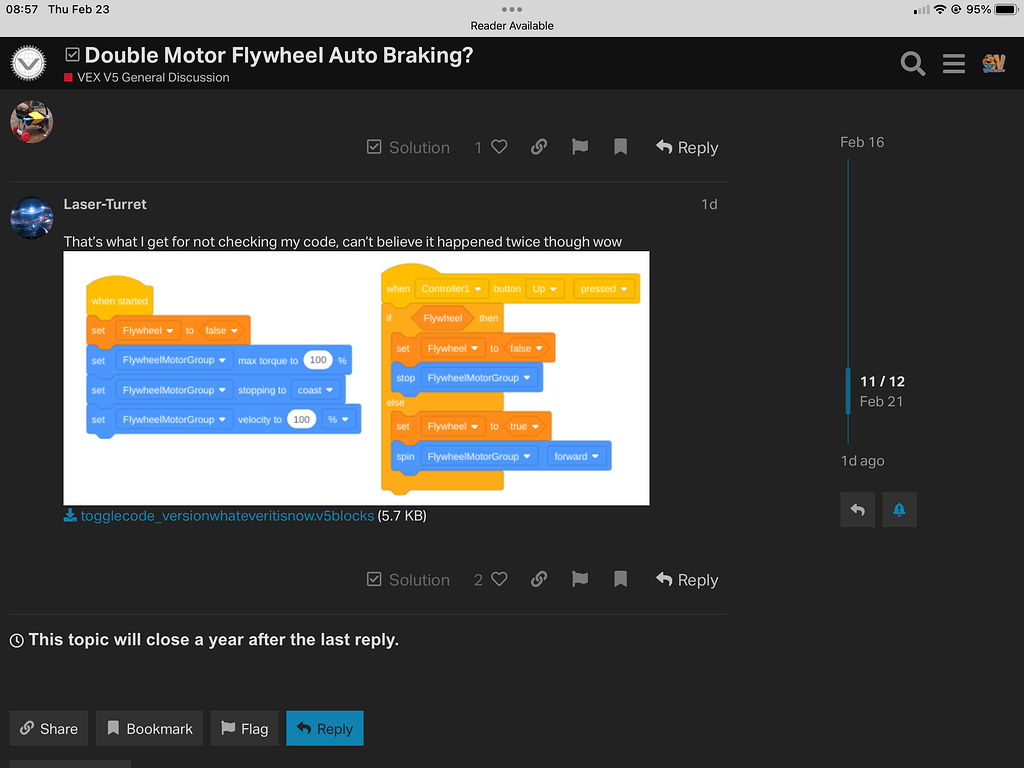 Putting block code onto drive function - UNOFFICIAL Tech Support - VEX ...