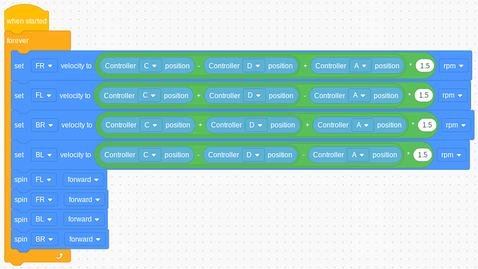 Coding X drive in blocks - Page 2 - Programming Support - VEX Forum