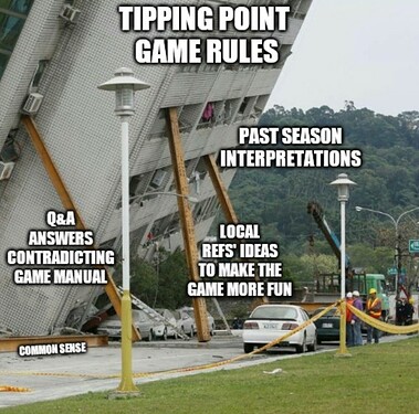Falling building metaphor