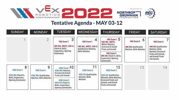vex-worlds-Tentative-agenda