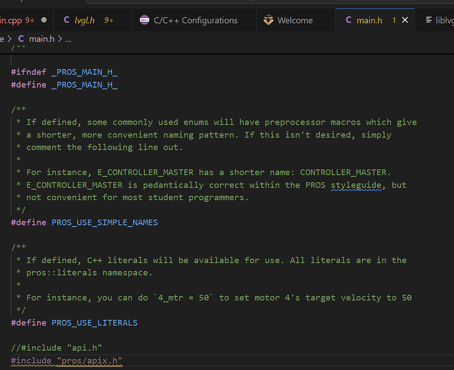 LVGL command not recognized - VEXcode Pro V5 Text Tech Support - VEX Forum