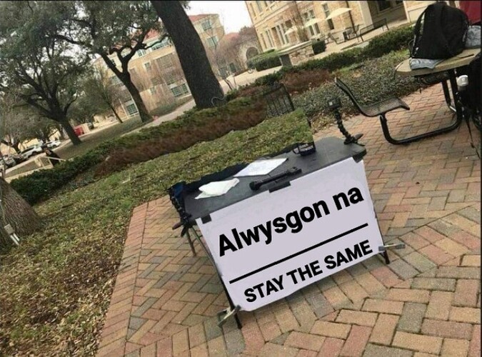 Alwysgon na stay the same