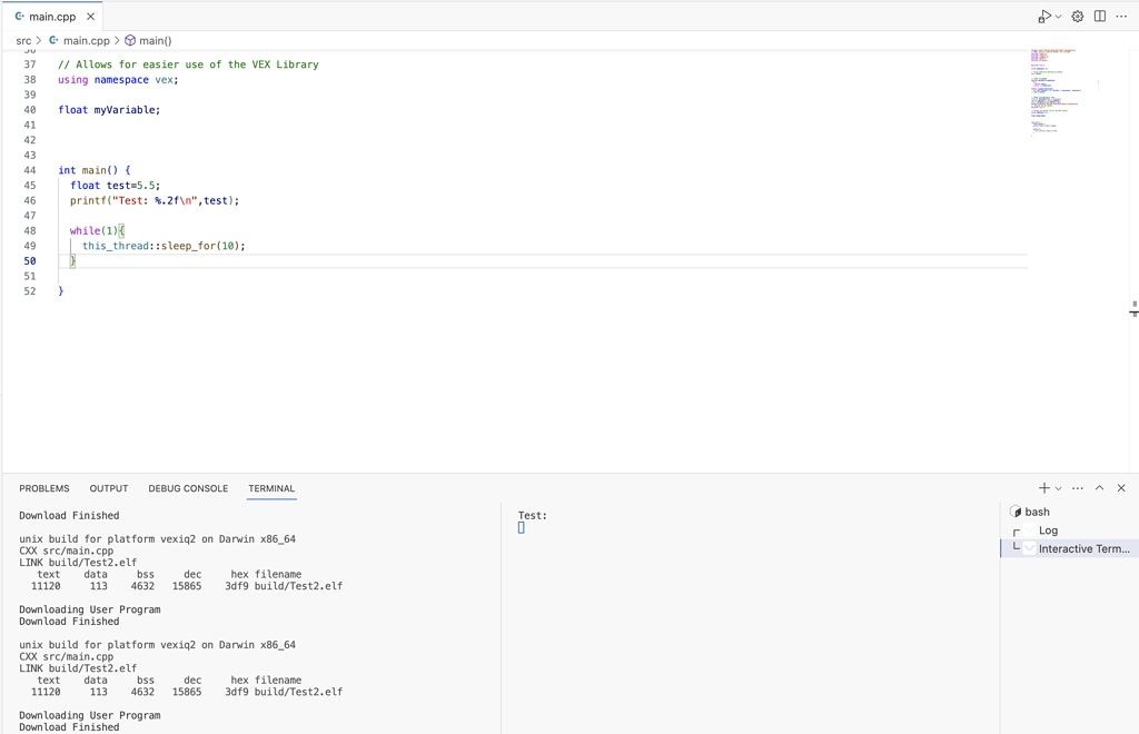 VSCode\Interactive terminal, unable to print variable - VEXcode IQ ...