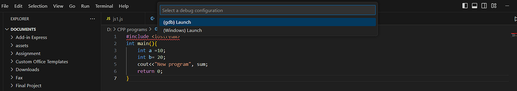 VSCode: First program execution ask gdb launch - Programming Support ...