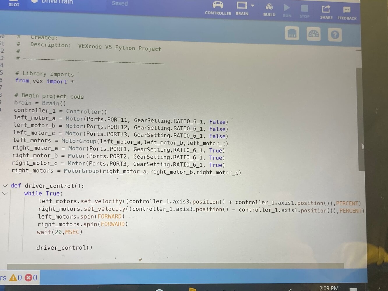 Is this 6 motor drivetrain code correct - Programming Support - VEX Forum