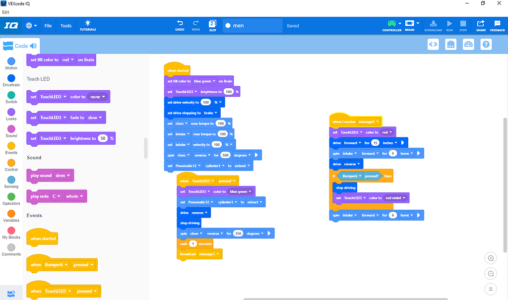 Bumper Coding Issues - VEXcode IQ Technical Support - VEX Forum