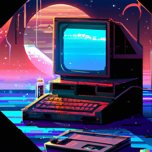 DALL·E 2022-12-08 16.00.01 - A commodore 64 that is also a portal to another dimension, digital art