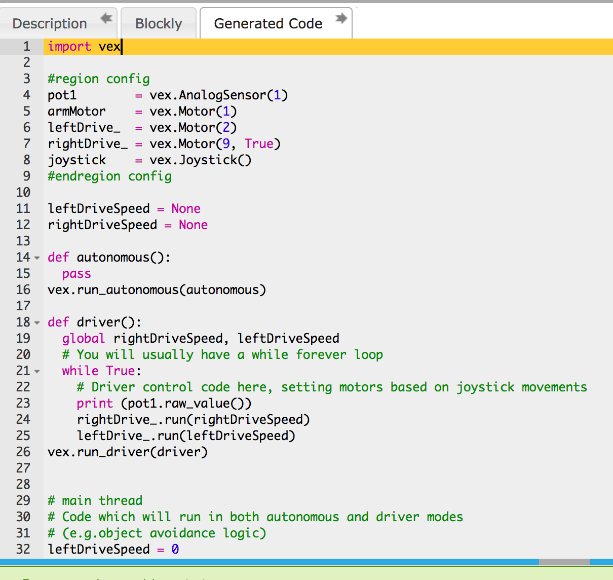 robotc remote control code vex