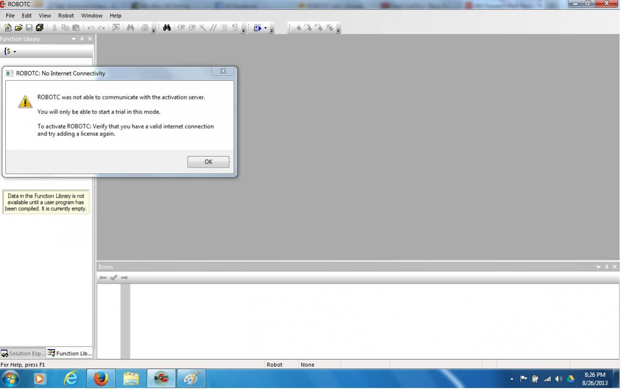 RobotC Activation error.jpg