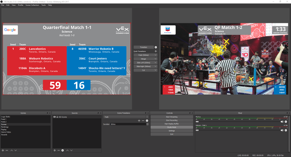 Announce: Tournament Manager display plugin for OBS Studio.