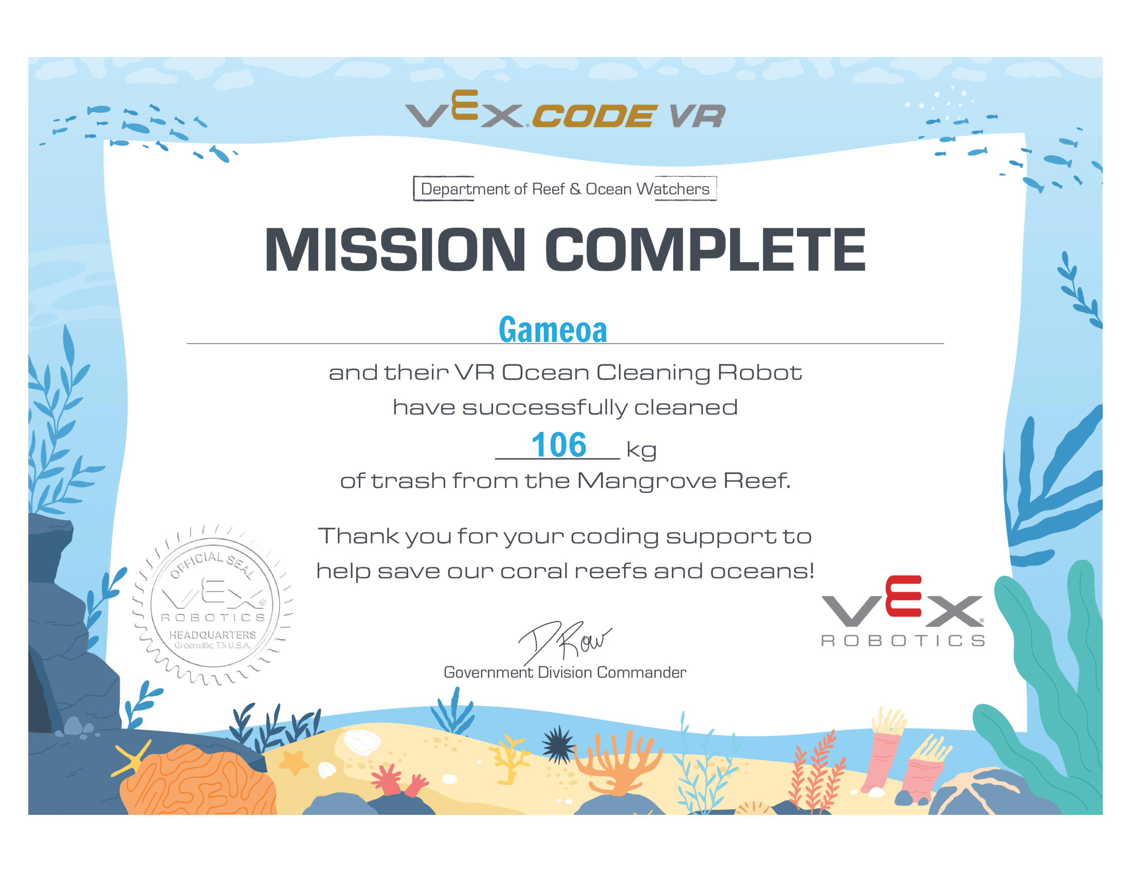 Corel Reef Code DROW Hour of Code Save the Coral Reef Leader Board - Chit-Chat / Rumor ...