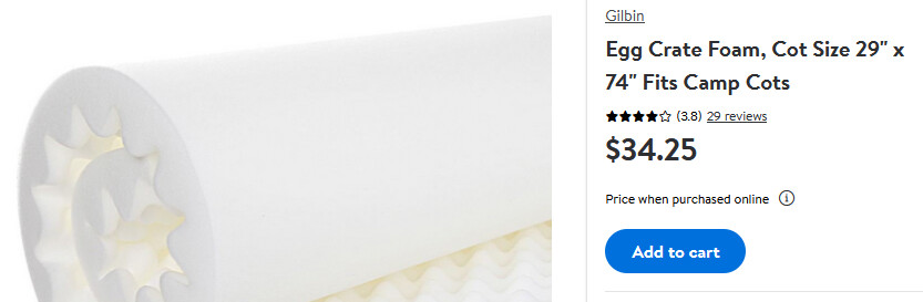 Cot size egg crate cheap
