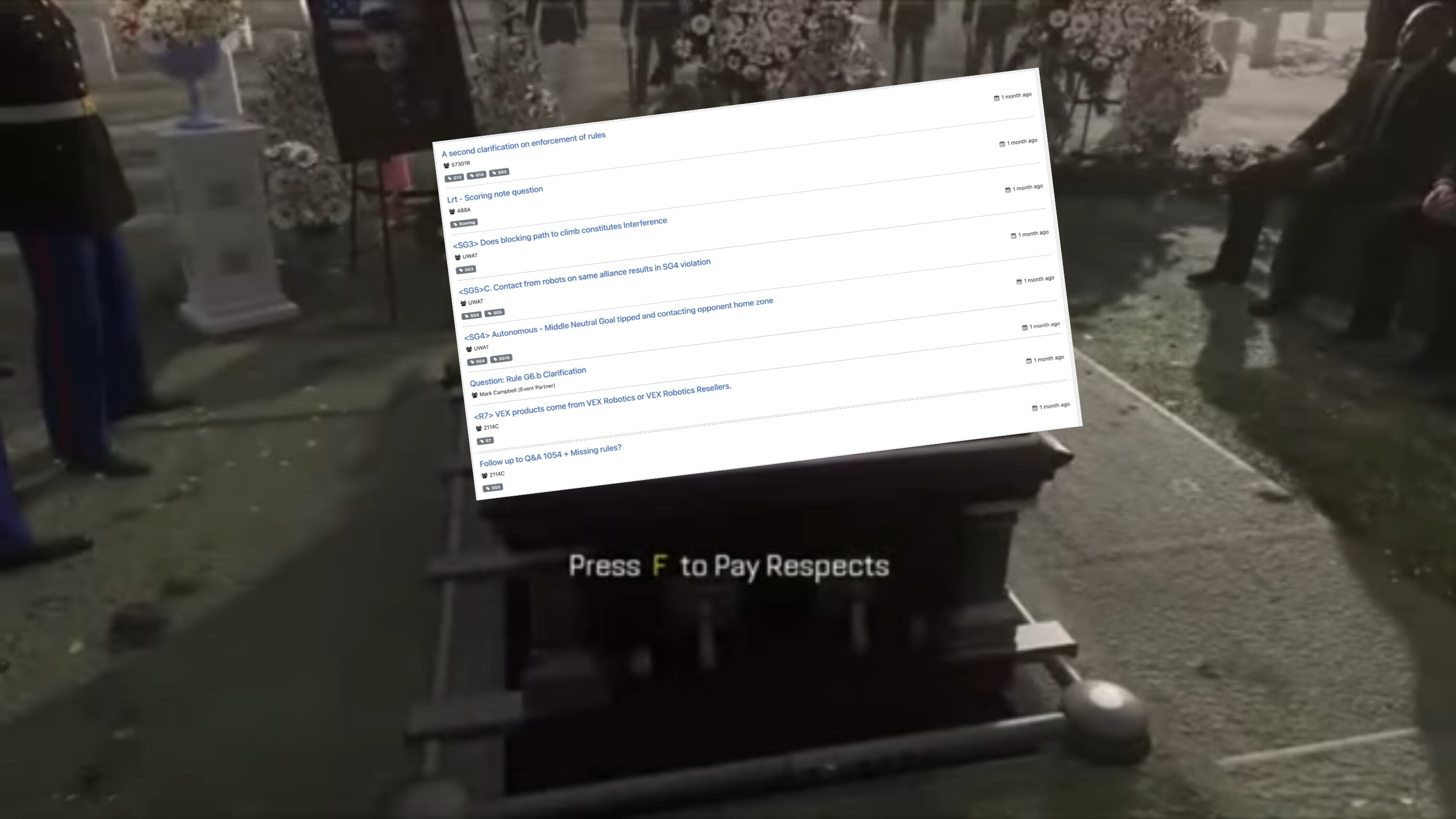 Minecraft press f to pay respects Memes & GIFs - Imgflip