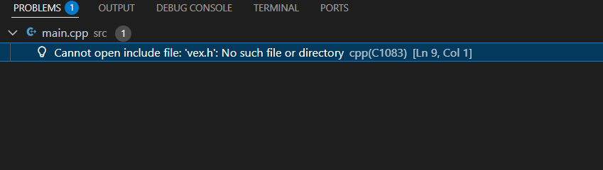 VSCode- cannot open include file "vex.h" - Programming Support - VEX Forum