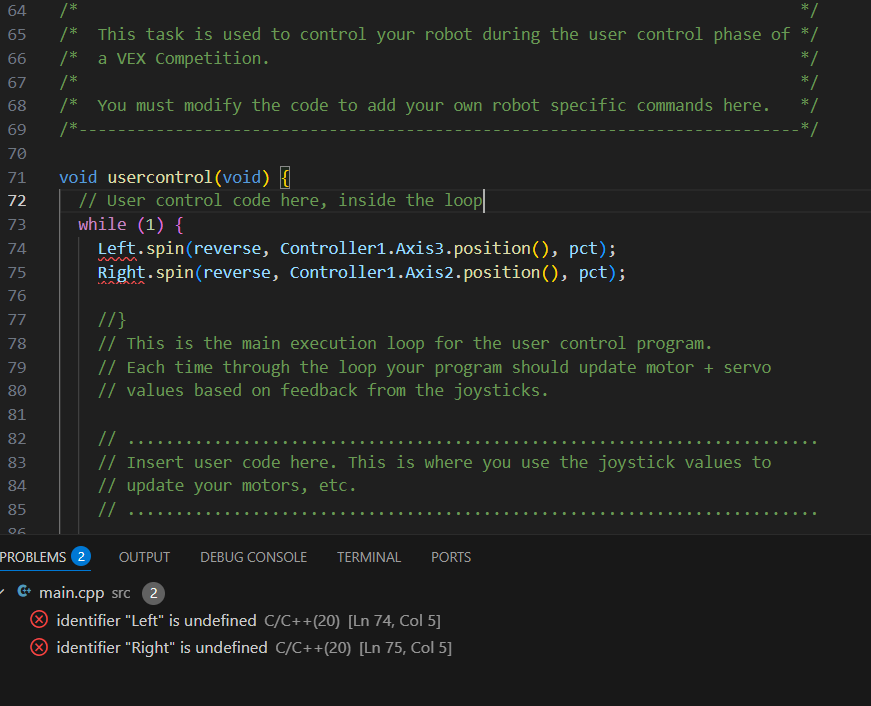 What do I do with this programming error? - VEXcode V5 Tech Support ...