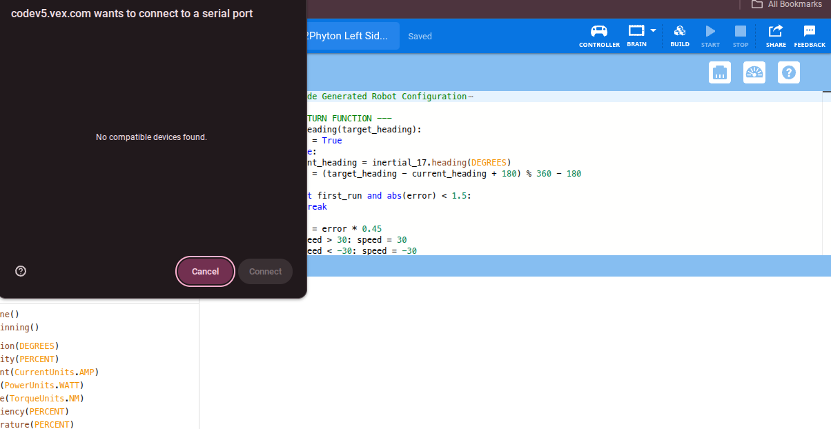 Code connecting issue - Programming Support - VEX Forum