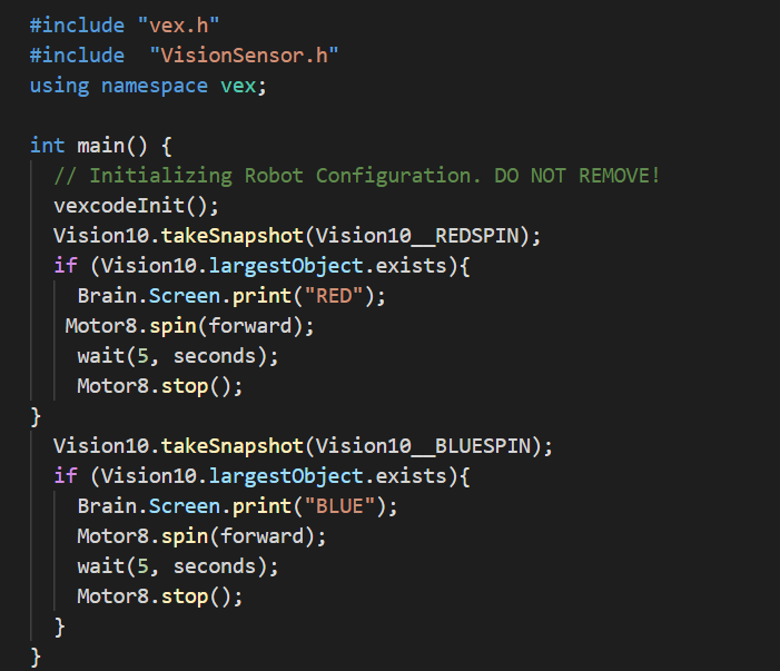 I'm working with the Vision Sensor and it won't download - VEXcode V5 ...