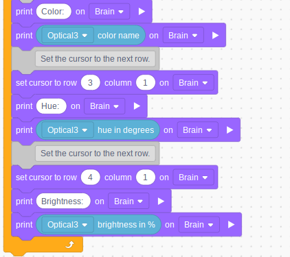 Vex iq color sensor sales programming