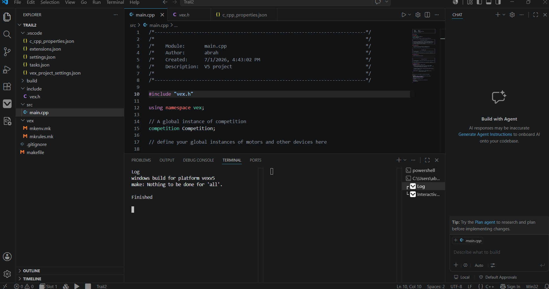 Vs Code Programming - VEX V5 Technical Support - VEX Forum