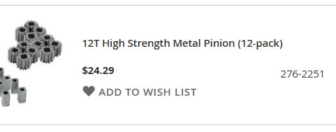 high strength pinions