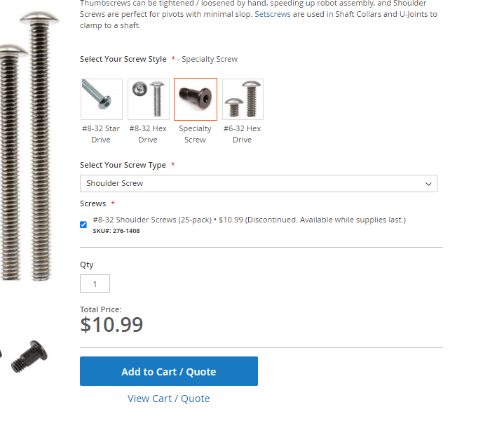 Robosource shoulder screws now illegal VRC > Spin Up (22/23) VEX Forum