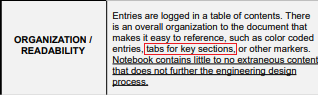 organizationnotebookrubric